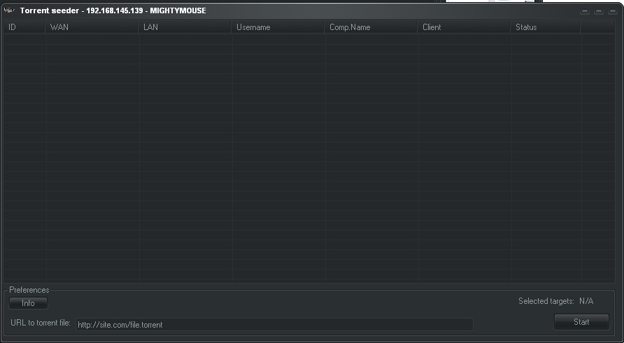 Torrent Seeder window